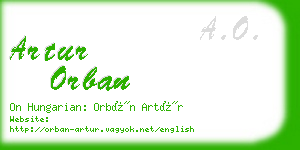 artur orban business card